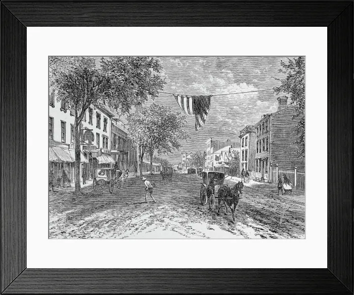 Framed Print : Illustration of Nineteenth Century Salem Framed Print : Illustration of Nineteenth Century Salem