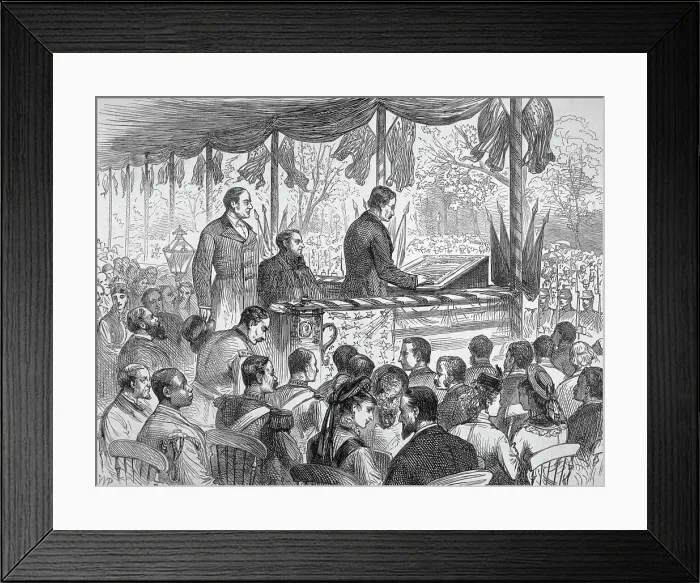 Framed Print : Illus.Richard H. Lee Reading On Stand Framed Print : Illus.Richard H. Lee Reading On Stand