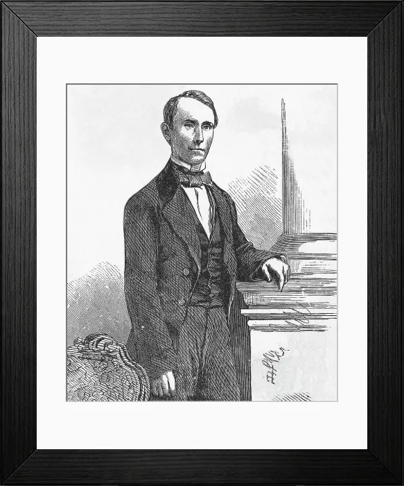 Framed Print : General William Walker Posed By Column Framed Print : General William Walker Posed By Column