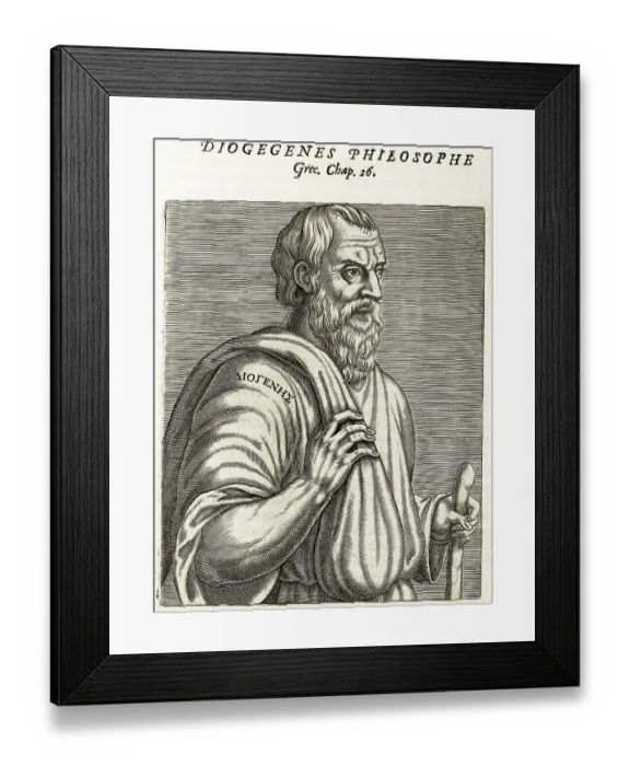 Framed Print : Illustration Of Diogenes Walking Framed Print : Illustration Of Diogenes Walking
