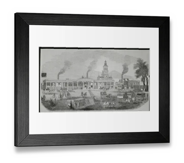Framed Print : Illustration of Whitehall Area and Ferry Site Framed Print : Illustration of Whitehall Area and Ferry Site
