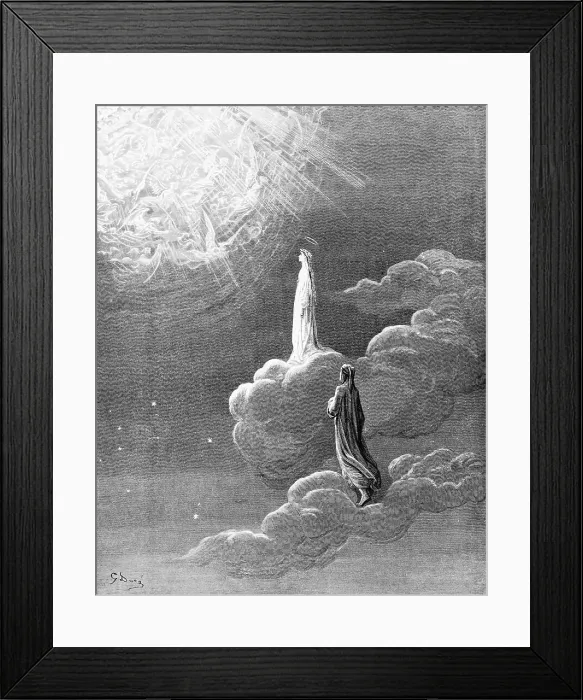 Framed Print : Drawing Depicting a Dante's Paradisio Scene Framed Print : Drawing Depicting a Dante's Paradisio Scene