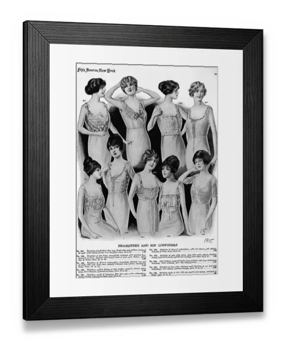 Framed Print : Page Of Women'S Corsets From Catalog Framed Print : Page Of Women'S Corsets From Catalog