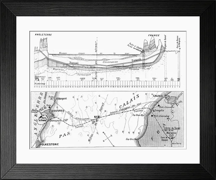 Framed Print : Illustration of Cross-Channel Tunnel Framed Print : Illustration of Cross-Channel Tunnel