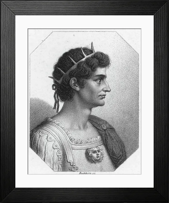 Framed Print : Profile Illustration of Augustus Caesar Framed Print : Profile Illustration of Augustus Caesar