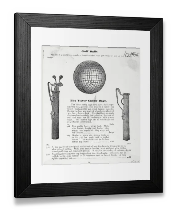 Framed Print : Illustration of Golfing Equipment