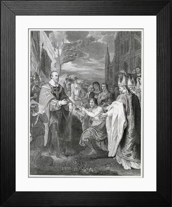 Framed Print : Crowning Ceremony for Duke of Richmond at Bosworth Field Framed Print : Crowning Ceremony for Duke of Richmond at Bosworth Field