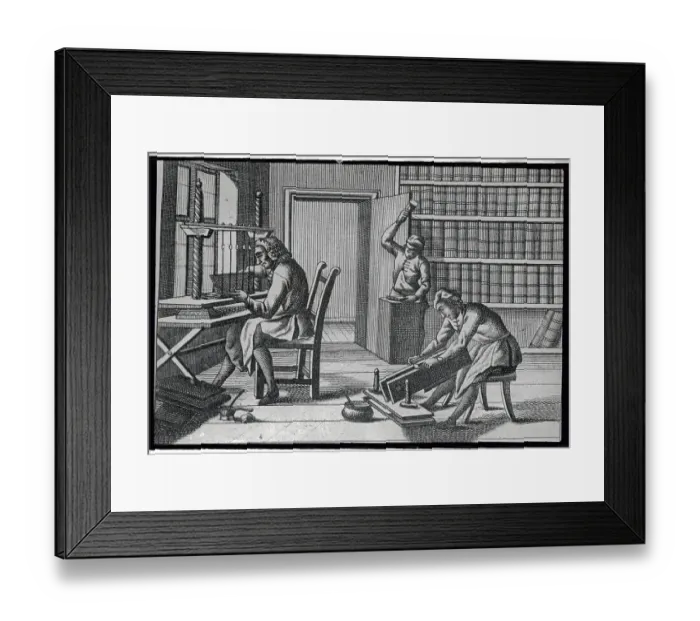 Framed Print : Engraving Of Bookbinding Workshop Framed Print : Engraving Of Bookbinding Workshop