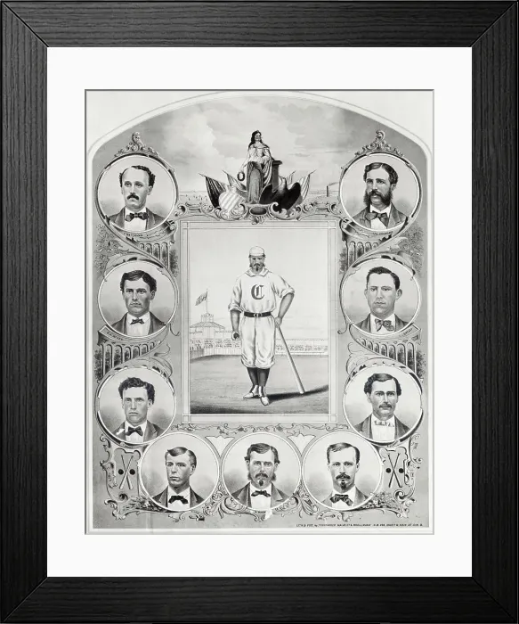 Framed Print : Illustration of Cincinnati Red Stockings Framed Print : Illustration of Cincinnati Red Stockings