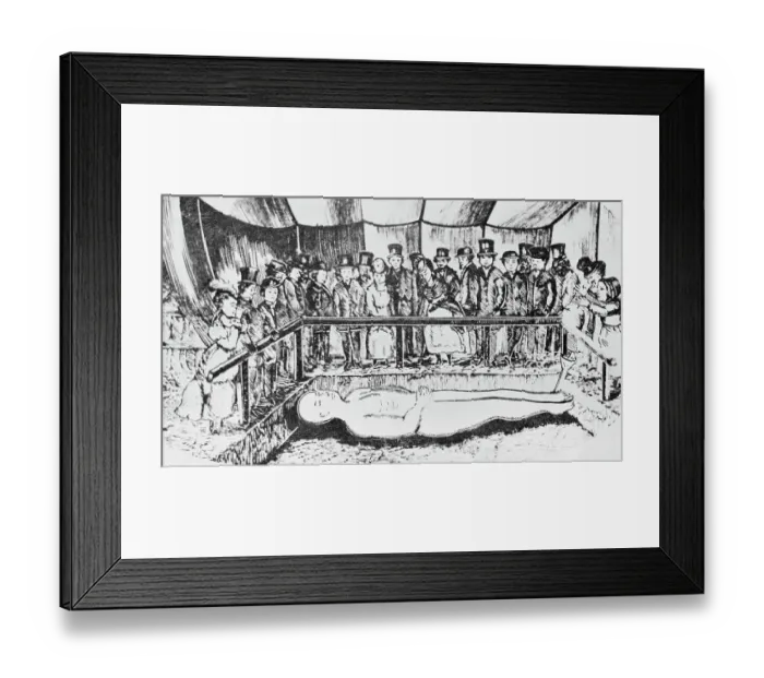 Framed Print : Illustration of People Observing the Cardiff Giant Framed Print : Illustration of People Observing the Cardiff Giant