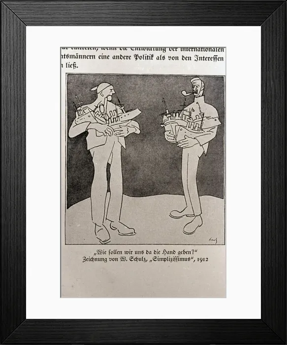 Framed Print : Polit Cartoon Depicts Naval Competition Framed Print : Polit Cartoon Depicts Naval Competition