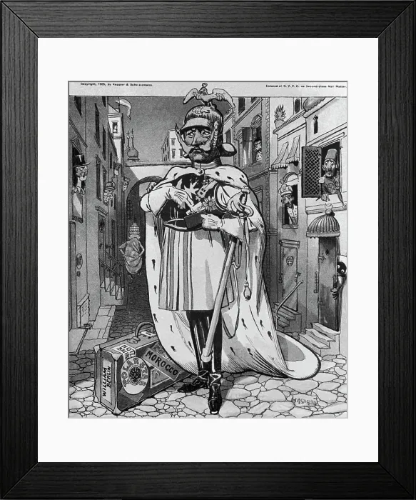Framed Print : Political Cartoon on Morocco Crisis Framed Print : Political Cartoon on Morocco Crisis