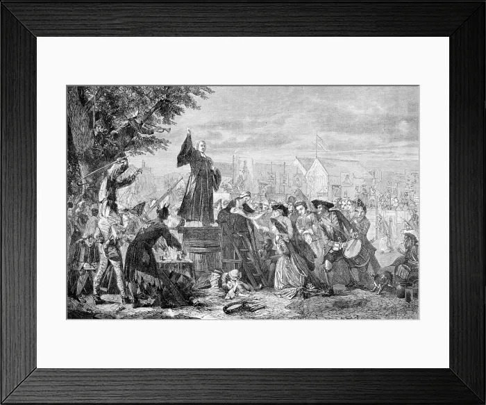 Framed Print : Illustration of George Whitefield Preaching Framed Print : Illustration of George Whitefield Preaching