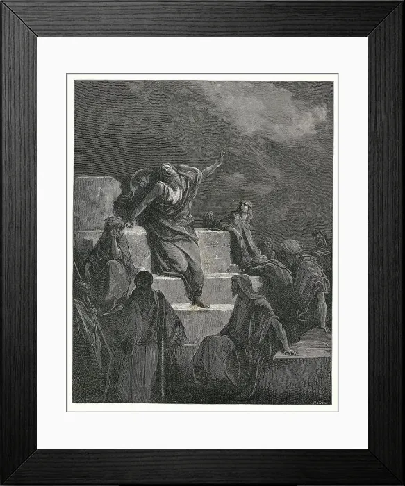 Framed Print : Jeremiah On Steps / Dark Sky / Illustration Framed Print : Jeremiah On Steps / Dark Sky / Illustration