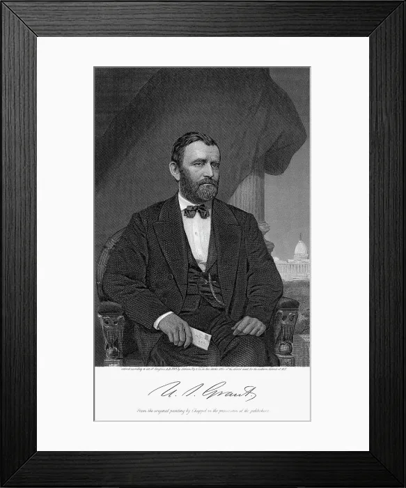 Framed Print : Engraved Portrait of Ulysses S. Grant Framed Print : Engraved Portrait of Ulysses S. Grant