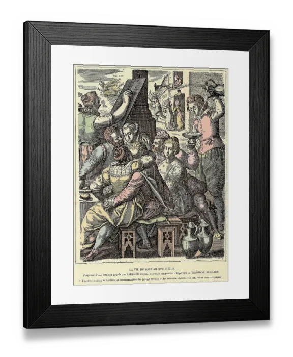 Framed Print : Illustration Of A 16Th Century Feast Framed Print : Illustration Of A 16Th Century Feast
