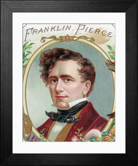 Framed Print : Illustrated Portrait Of Franklin Pierce
