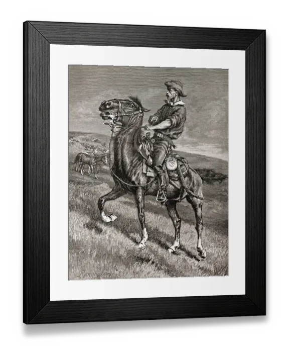 Framed Print : Cowboy Riding Horse - In From The Herd Framed Print : Cowboy Riding Horse - In From The Herd