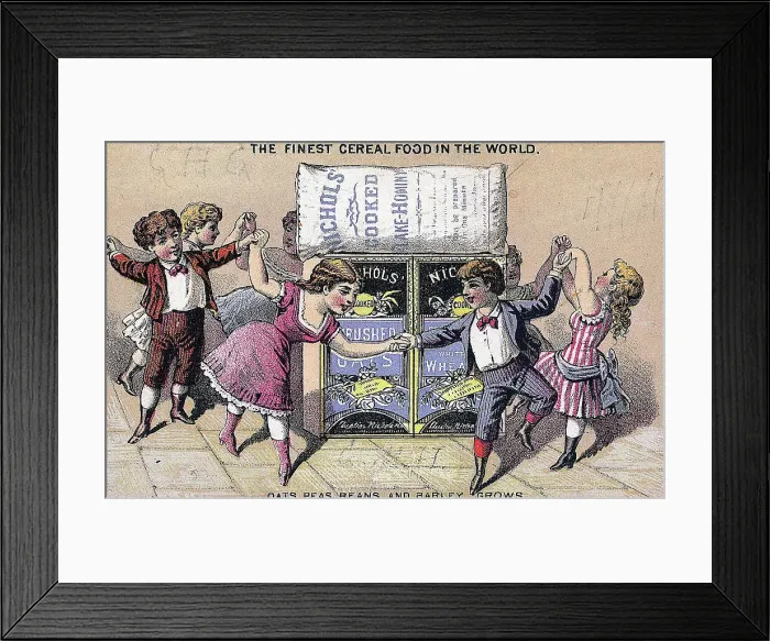 Framed Print : Ad For Nichols Cereal W / Children Framed Print : Ad For Nichols Cereal W / Children