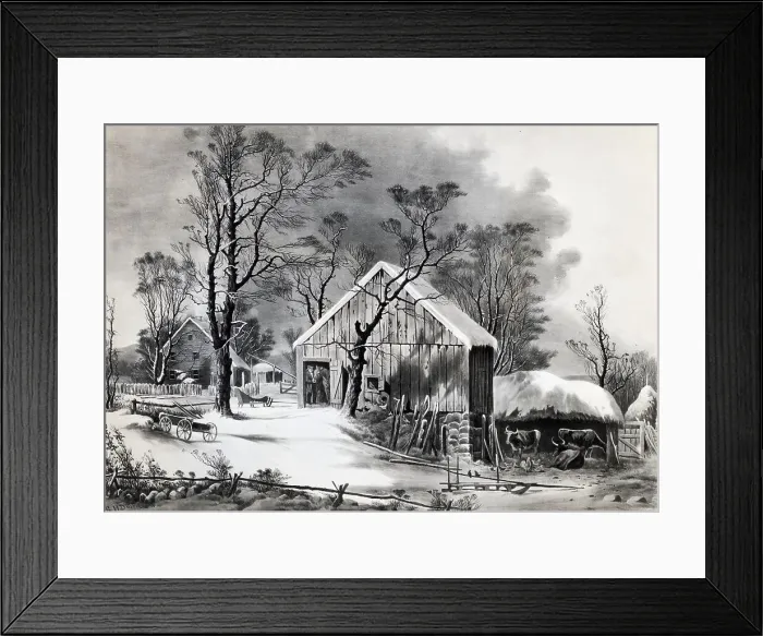 Framed Print : The Old Homestead in Winter after George Henry Durrie Framed Print : The Old Homestead in Winter after George Henry Durrie