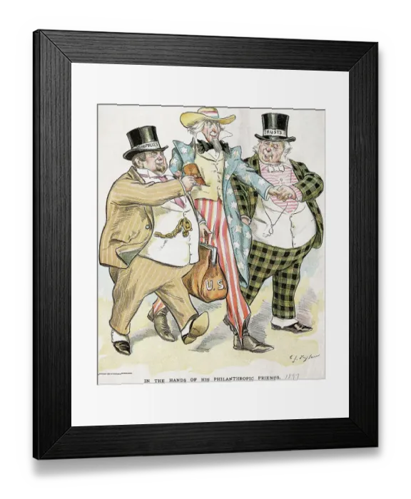 Framed Print : Illustration of Trusts & Monopolies Pickpocketing Uncle Sam by J.C. Taytor Framed Print : Illustration of Trusts & Monopolies Pickpocketing Uncle Sam by J.C. Taytor