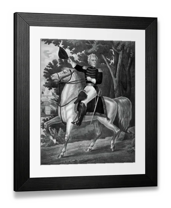 Framed Print : Illus / Andrew Jackson On Horseback Framed Print : Illus / Andrew Jackson On Horseback