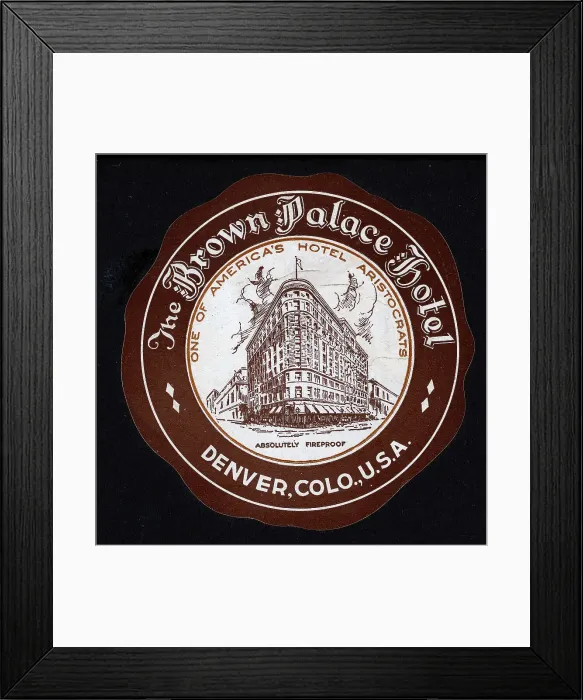 Framed Print : Hotel Souvenir Sticker Framed Print : Hotel Souvenir Sticker