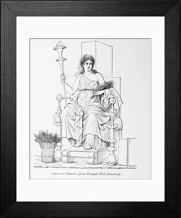 Framed Print : Illustration Of Ceres Seated In A Throne Framed Print : Illustration Of Ceres Seated In A Throne