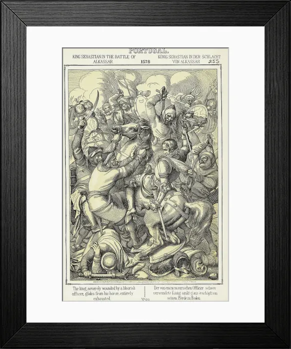 Framed Print : King Sebastian in the Battle of Alkassar Print Framed Print : King Sebastian in the Battle of Alkassar Print