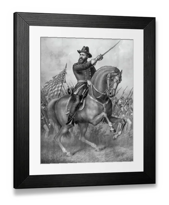 Framed Print : Benjamin Harrison Riding Horse / Civil War Framed Print : Benjamin Harrison Riding Horse / Civil War