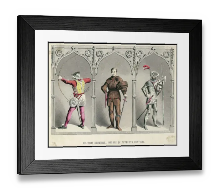 Framed Print : 3 Knights Standing In Different Armor Framed Print : 3 Knights Standing In Different Armor