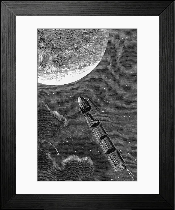 Framed Print : Illustration from From the Earth to the Moon by Jules Verne Framed Print : Illustration from From the Earth to the Moon by Jules Verne