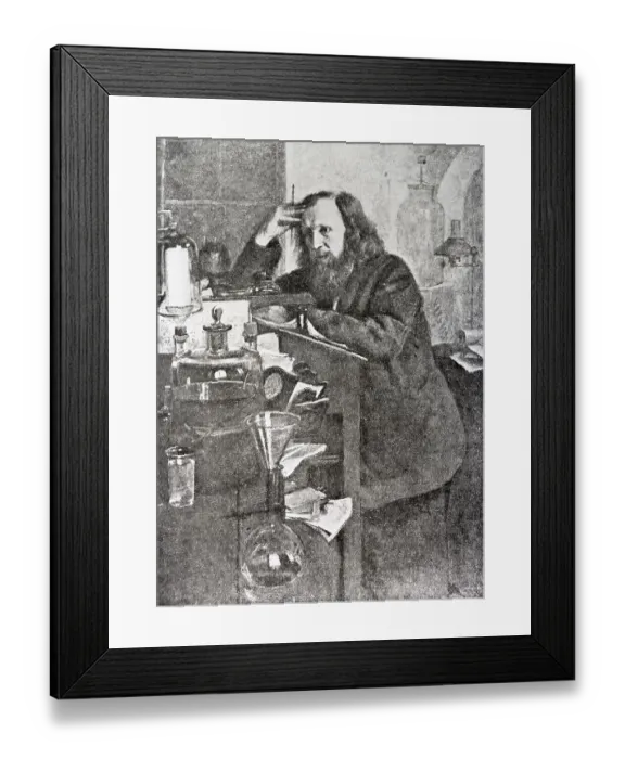 Framed Print : Dmitri Ivanovich Mendeleev In Laboratory Framed Print : Dmitri Ivanovich Mendeleev In Laboratory
