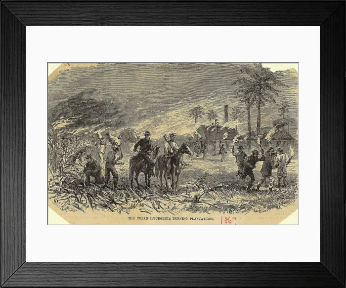 Framed Print : Insurgents Setting Fire to Farm