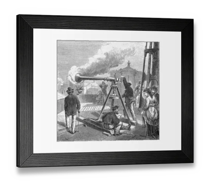 Framed Print : People Watch Operation Of Steam Fog Horn