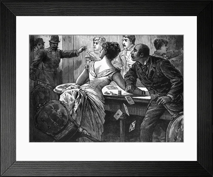 Framed Print : Police Raid Gambling Den W / Proprietress Framed Print : Police Raid Gambling Den W / Proprietress