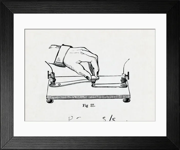 Framed Print : Illustration of a Hand Operating Early Telegraph Framed Print : Illustration of a Hand Operating Early Telegraph