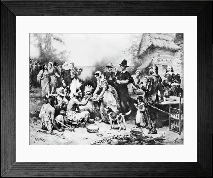 Framed Print : The First Thanksgiving by Jean Leon Gerome Ferris Framed Print : The First Thanksgiving by Jean Leon Gerome Ferris