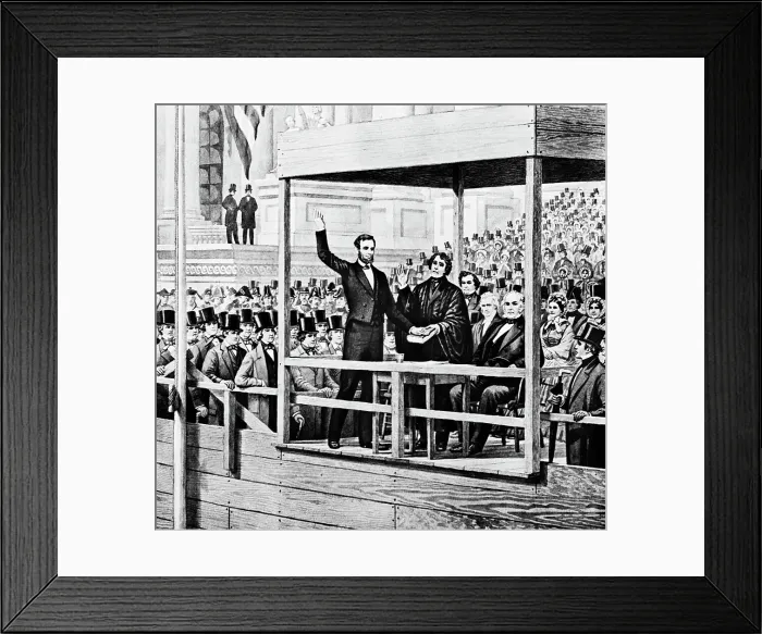 Framed Print : Lincoln Takes Oath of Office Framed Print : Lincoln Takes Oath of Office