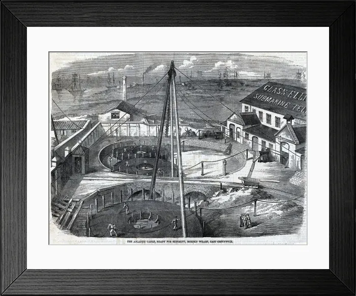 Framed Print : Illus Of Atlantic Cable Ready For Shippi Framed Print : Illus Of Atlantic Cable Ready For Shippi
