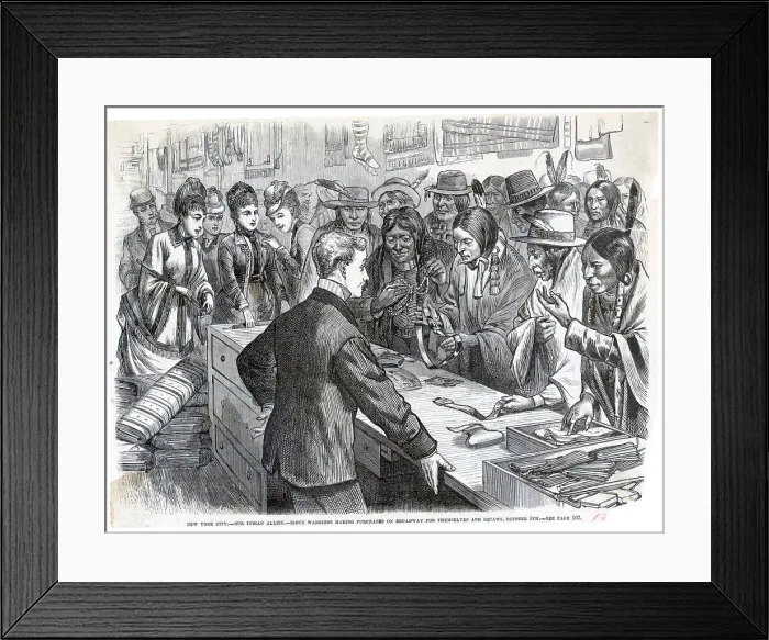 Framed Print : Illus Of Sioux Indians @ Store Buying Th Framed Print : Illus Of Sioux Indians @ Store Buying Th