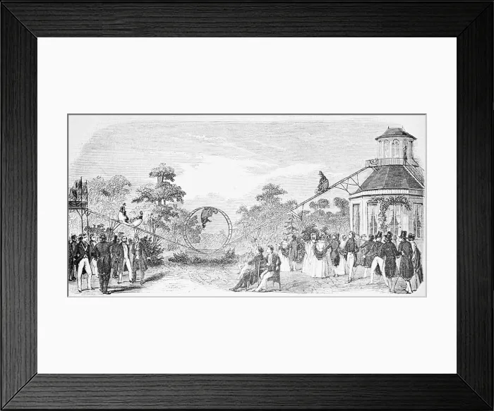 Framed Print : Illus Of People In Rail Cars / Loop In Tra Framed Print : Illus Of People In Rail Cars / Loop In Tra
