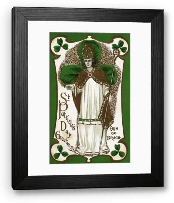 Framed Print : St. Patrick's Day Greetings Postcard Framed Print : St. Patrick's Day Greetings Postcard