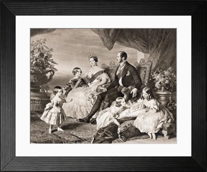 Framed Print : Mezzotint After Queen Victoria and Prince Albert with Five of Their Children by Frederick Winterhalter
