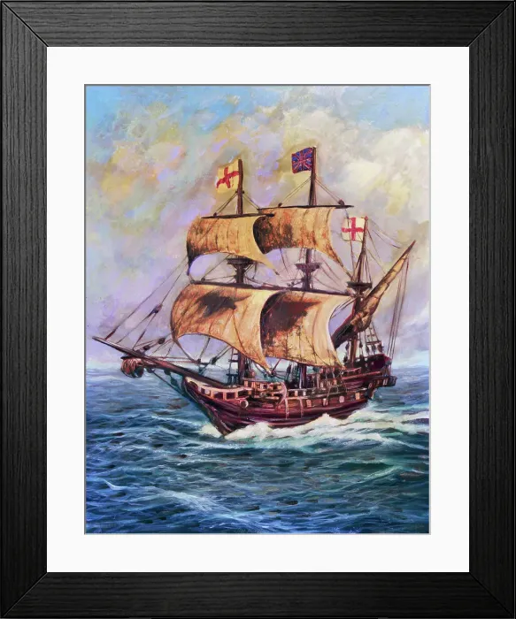 Framed Print : Painting of the Pilgrim Ship Mayflower Framed Print : Painting of the Pilgrim Ship Mayflower
