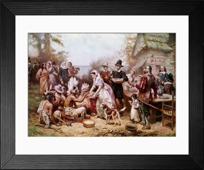 Framed Print : The First Thanksgiving by Jean Leon Gerome Ferris Framed Print : The First Thanksgiving by Jean Leon Gerome Ferris