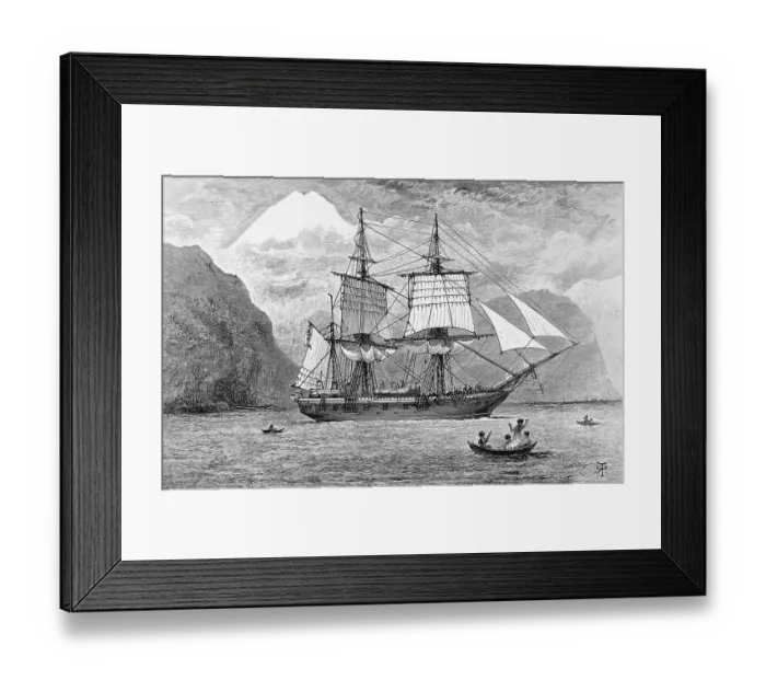 Framed Print : HMS Beagle in Straits of Magellan Framed Print : HMS Beagle in Straits of Magellan