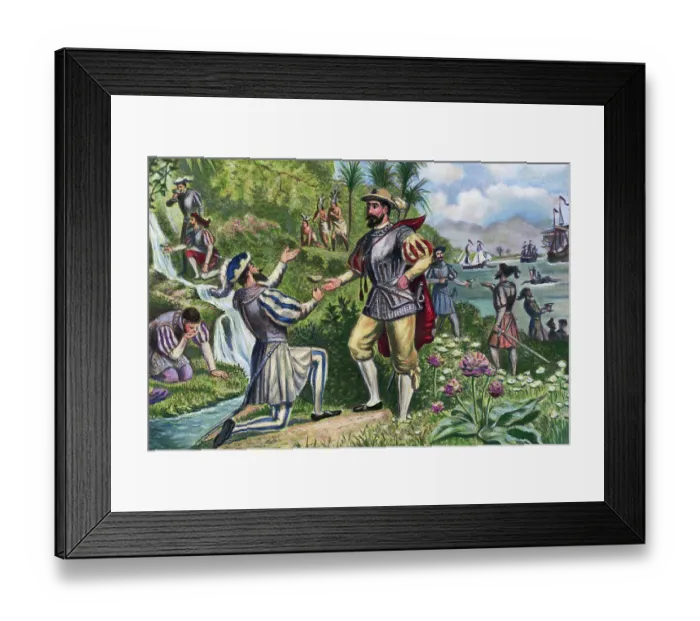 Framed Print : Genview Ponce De Leon at the Fountain of Youth Framed Print : Genview Ponce De Leon at the Fountain of Youth