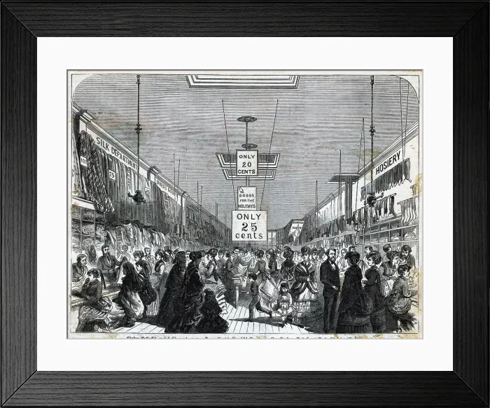 Framed Print : Interior Of Drygoods Store (Illus.) Framed Print : Interior Of Drygoods Store (Illus.)