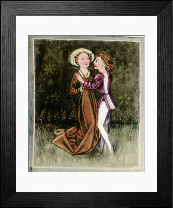 Framed Print : Illus / Man Holds Shoulders Of Woman